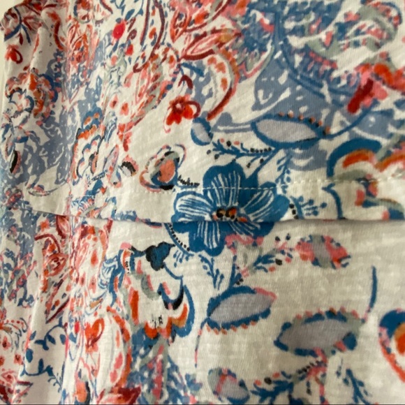 Anthropologie's Deletta Amalia Floral Print Tank Top Peplum Small w MEASUREMENTS - Picture 8 of 8